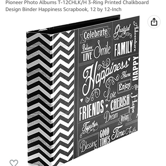 Pioneer Photo Album 3-Ring Printed Chalkboard Design Binder, 12 x 12 - Picture 5 of 6